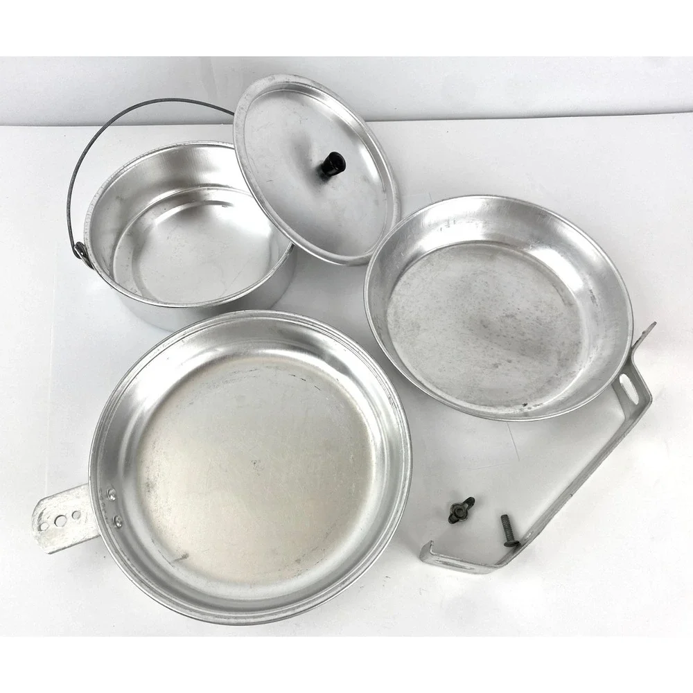 Boy Scouts Mess Kit Complete 5 Pieces Aluminum Plate Cook Pot Handle